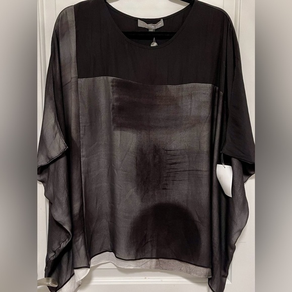 Lola & Sophie Sheer Overlay Black Boxy‎ Top Lagencore Artsy Minimalist NWT Small - Picture 2 of 14